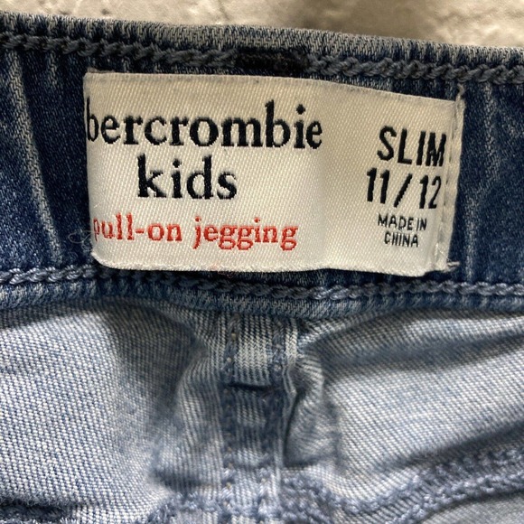 Abercrombie Girls Distressed Jeans 11/12 slim Pull-On Jean Leggings Light Blue - Picture 6 of 11